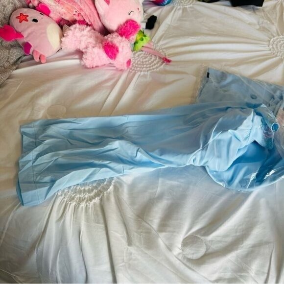 Shadowline Petals 53 Inch Long Sleeve Gown - Blue 33280 Size Small - Picture 7 of 9